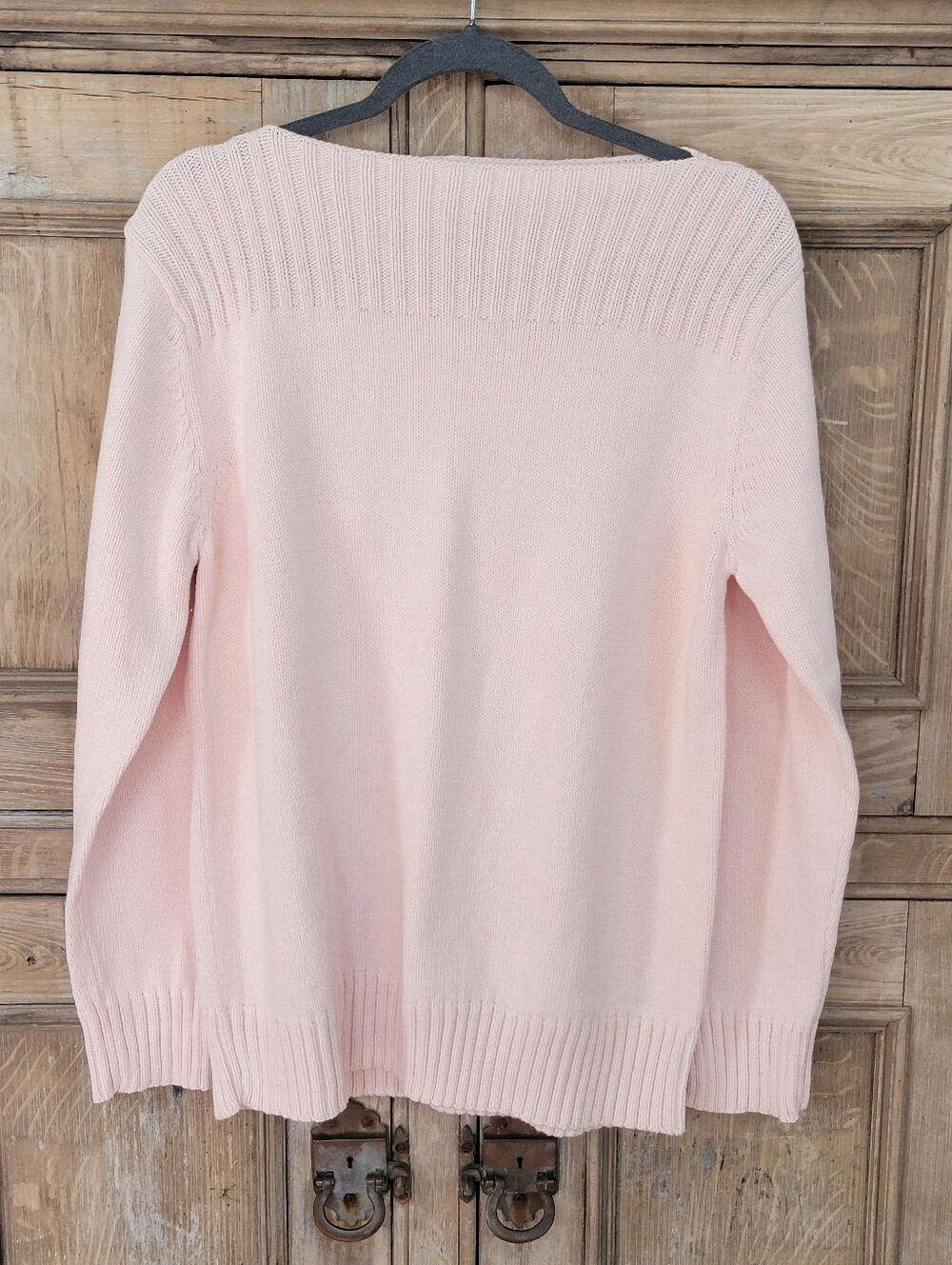Liz Claiborne Liz & Co Pink Knit Boatneck Sweater Petite L